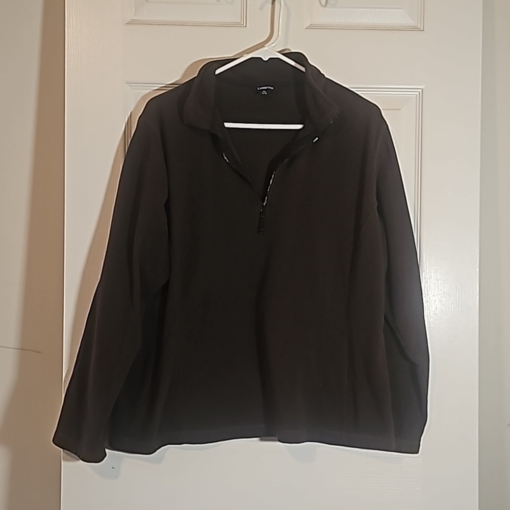 Land's End Pull Over Fleece 1/4 Zip Thermacheck Brown Size XL 18-20